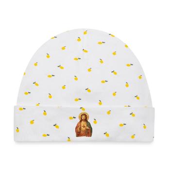 Heiliger Herz Jesu Ikone - Baby Premium Organic Mütze - Weiß/Zitronengelb - Vorne
