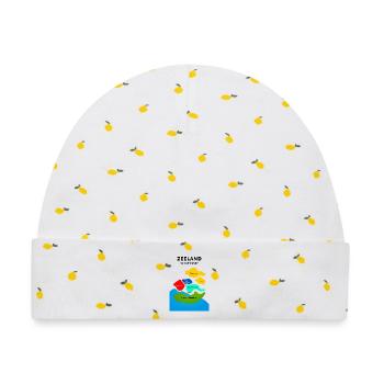 Zeeland Farbkarte - Baby Premium Organic Mütze - Weiß/Zitronengelb - Vorne