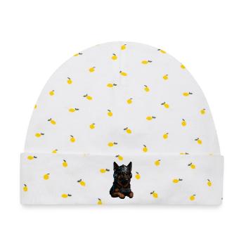 Gaming Hund mit Wikingerhelm - Baby Premium Organic Mütze - Weiß/Zitronengelb - Vorne