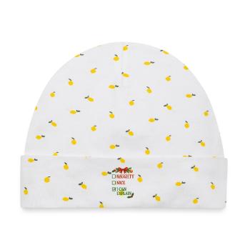 Weihnachtsdesign unartig Ich kann es erklären - Baby Premium Organic Mütze - Weiß/Zitronengelb - Vorne