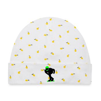 Longboard - Baby Premium Organic Mütze - Weiß/Zitronengelb - Vorne