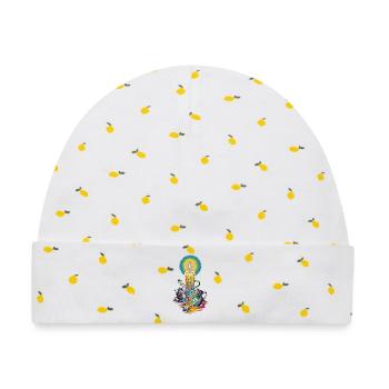 Glaubenslicht Kerze Retro Spirit Design - Baby Premium Organic Mütze - Weiß/Zitronengelb - Vorne