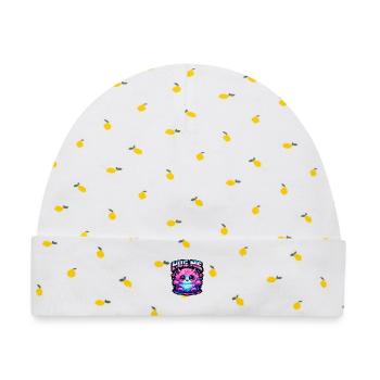 Hug Me Neon Monster - Baby Premium Organic Mütze - Weiß/Zitronengelb - Vorne