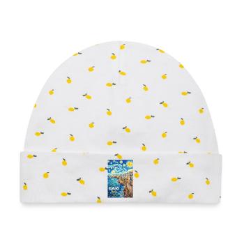 Bari, Italien. - Baby Premium Organic Mütze - Weiß/Zitronengelb - Vorne