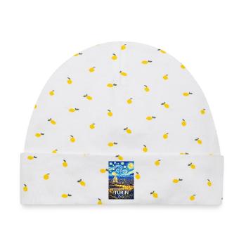 Turin, Italien. - Baby Premium Organic Mütze - Weiß/Zitronengelb - Vorne