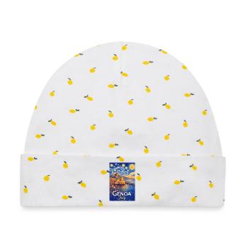 Genua, Italien. - Baby Premium Organic Mütze - Weiß/Zitronengelb - Vorne