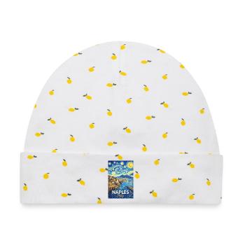 Neapel, Italien - Baby Premium Organic Mütze - Weiß/Zitronengelb - Vorne