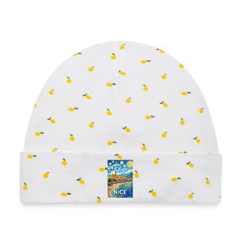 Nice, Frankreich - Baby Premium Organic Mütze - Weiß/Zitronengelb - Vorne