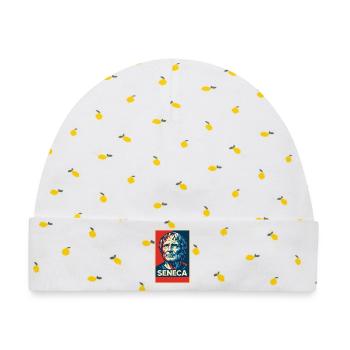 Seneca Pop Art Porträt - Baby Premium Organic Mütze - Weiß/Zitronengelb - Vorne