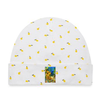 Bunte Stadtfrau im kubistischen Stil - Baby Premium Organic Mütze - Weiß/Zitronengelb - Vorne