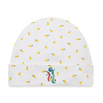 yoga-design_43 - Baby Premium Organic Mütze - Weiß/Zitronengelb - Vorne