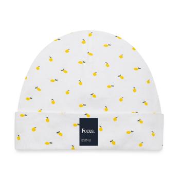 Focus. Minimalistisches Motivation Design - Baby Premium Organic Mütze - Weiß/Zitronengelb - Vorne