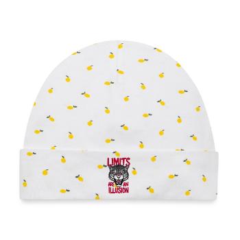 Grenzen sind eine Illusion - Baby Premium Organic Mütze - Weiß/Zitronengelb - Vorne