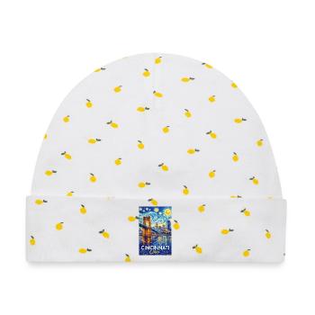 Cincinnati Ohio - Baby Premium Organic Mütze - Weiß/Zitronengelb - Vorne