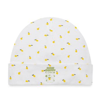 Sushi Makers Club - Baby Premium Organic Mütze - Weiß/Zitronengelb - Vorne