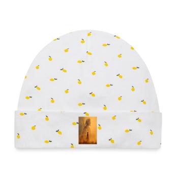 Ember-Krieger-Silhouette - Baby Premium Organic Mütze - Weiß/Zitronengelb - Vorne
