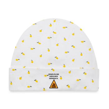 Keramikabteilung Klo Stuhlgang Witziges Schild - Baby Premium Organic Mütze - Weiß/Zitronengelb - Vorne