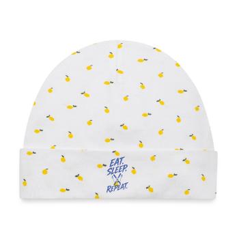 Wintersport Skiurlaub Skifahrer Skipiste  - Baby Premium Organic Mütze - Weiß/Zitronengelb - Vorne