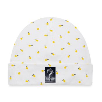 Cloud Fragezeichen-Monochrom - Baby Premium Organic Mütze - Weiß/Zitronengelb - Vorne