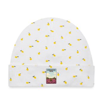 Lüneburger Heide - Baby Premium Organic Mütze - Weiß/Zitronengelb - Vorne