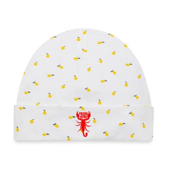 Gift-Natur: Skorpionmuster - Baby Premium Organic Mütze - Weiß/Zitronengelb - Vorne