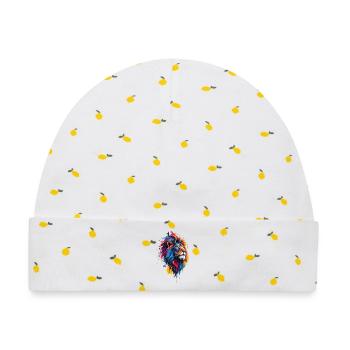Löwe Aquarell - Baby Premium Organic Mütze - Weiß/Zitronengelb - Vorne