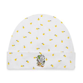 Caffeine Makes Everything Better - Baby Premium Organic Mütze - Weiß/Zitronengelb - Vorne