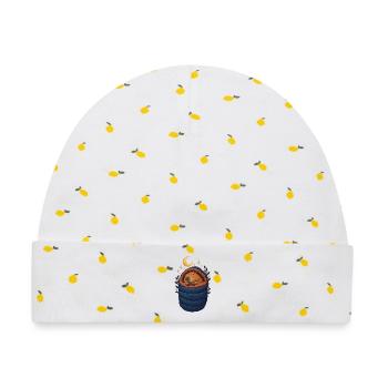 Capybara Hiking - Baby Premium Organic Mütze - Weiß/Zitronengelb - Vorne