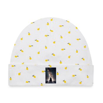 Kosmisches Tor-Meditation - Baby Premium Organic Mütze - Weiß/Zitronengelb - Vorne