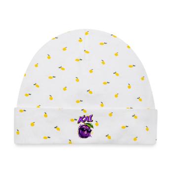KAI Plum Graffiti Sonnenbrillen-Design - Baby Premium Organic Mütze - Weiß/Zitronengelb - Vorne