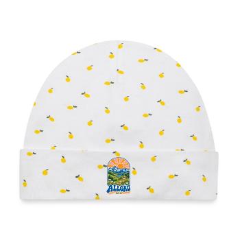 Allgäu Retro Alpine Nature - Baby Premium Organic Mütze - Weiß/Zitronengelb - Vorne