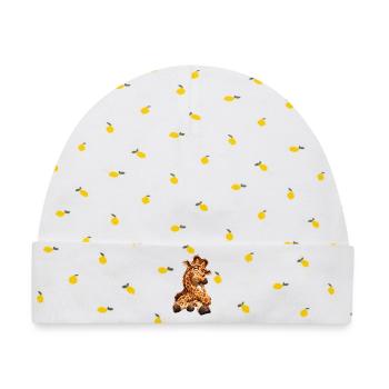 Schlafmütze Giraffencharme - Baby Premium Organic Mütze - Weiß/Zitronengelb - Vorne