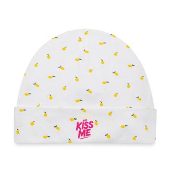 Shut Up And Kiss Me Küss Mich Einfach Valentinstag - Baby Premium Organic Mütze - Weiß/Zitronengelb - Vorne