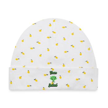 Team Salat - Baby Premium Organic Mütze - Weiß/Zitronengelb - Vorne