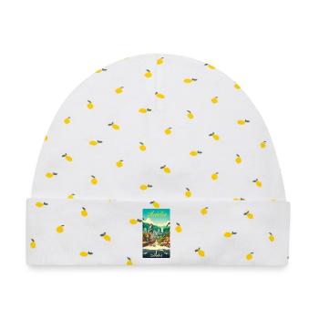 Medellin Kolumbien Retro Classic Design - Baby Premium Organic Mütze - Weiß/Zitronengelb - Vorne