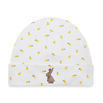 Origami Hase schlicht - Baby Premium Organic Mütze - Weiß/Zitronengelb - Vorne