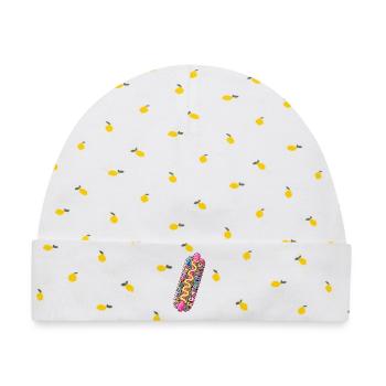 A happy hot dog - Baby Premium Organic Mütze - Weiß/Zitronengelb - Vorne