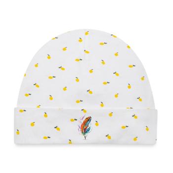 Free Spirit Feather - Baby Premium Organic Mütze - Weiß/Zitronengelb - Vorne