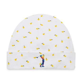 Golfer im Schwung - Baby Premium Organic Mütze - Weiß/Zitronengelb - Vorne
