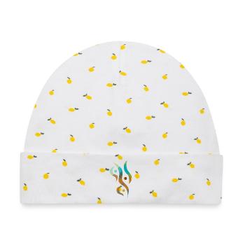 yoga-design_31 - Baby Premium Organic Mütze - Weiß/Zitronengelb - Vorne