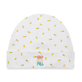 Grip, Slip, Pull, Klettergrunge, Grunge, - Baby Premium Organic Mütze - Weiß/Zitronengelb - Vorne