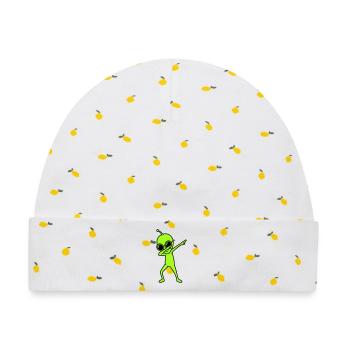 Alien Dab - Baby Premium Organic Mütze - Weiß/Zitronengelb - Vorne