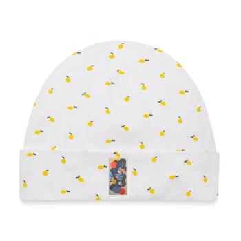 Abstrakte geometrische Muster im Kunstdesign - Baby Premium Organic Mütze - Weiß/Zitronengelb - Vorne