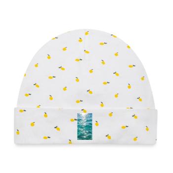 Wellen, Sonnenlicht, Reflexion, Ästhetik  - Baby Premium Organic Mütze - Weiß/Zitronengelb - Vorne