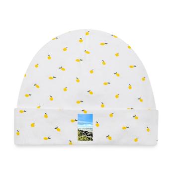 Küstenfelsen am blauen Himmel - Baby Premium Organic Mütze - Weiß/Zitronengelb - Vorne