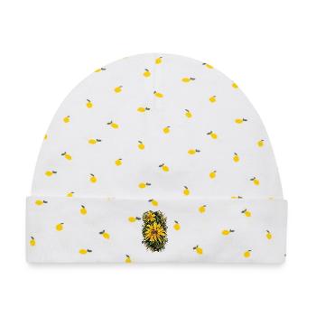 Sonnenblumen Prisma Blütenkunst - Baby Premium Organic Mütze - Weiß/Zitronengelb - Vorne