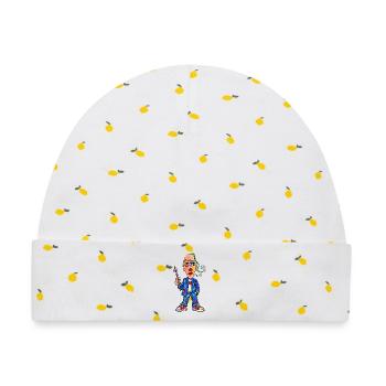 Buntmaler Cartoon mit Pinsel - Baby Premium Organic Mütze - Weiß/Zitronengelb - Vorne