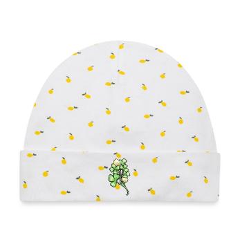 Aquarellklee-Blüten - Baby Premium Organic Mütze - Weiß/Zitronengelb - Vorne