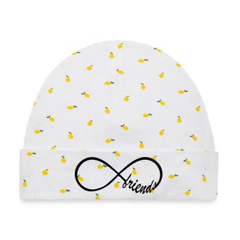 Friends Infinity Swag - Baby Premium Organic Mütze - Weiß/Zitronengelb - Vorne