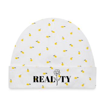 Cooles Design, Realität. - Baby Premium Organic Mütze - Weiß/Zitronengelb - Vorne